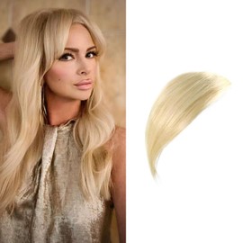 Aolike Human Hair Bangs Hair Extension Clip on Bangs Fringe Side Bangs Blonde Color