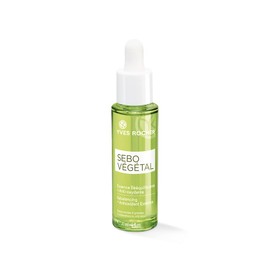 Yves Rocher Sebo Vegetal. Serum de Esencia Matificante, Reequilibrante y antioxidante. Para pieles grasas y mixtas, botella de 1.0 fl oz con cuentagotas.