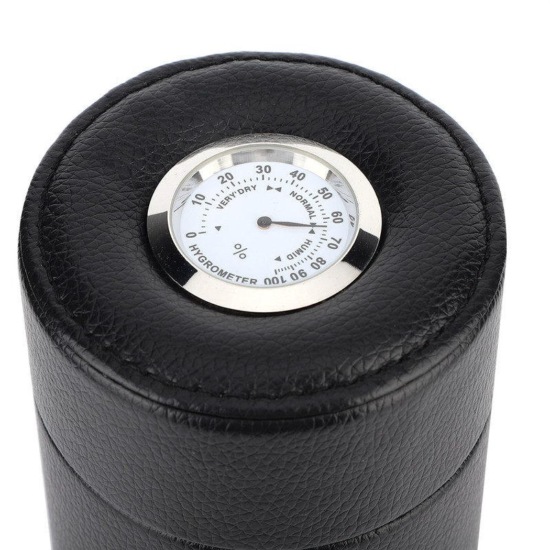 Mini Portable PU Leather Cedarwood Lined Cigar Humidor Storage Pot