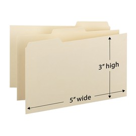Smead Index Card Guide, 5"W x 3"H, with blank 1/3-Cut Tabs, Manila, 100 per Box (55030)