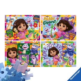 Ravensburger - Dora Puzzle Collection Bumper Pack 4 x 42, Gift Idea for Children from 4 Years, Educational and Stimulating Game, 4 Puzzles of 42, 36 x 26 cm