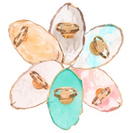 Baluue 6pcs Resin Nail Color Mixing Palette Professional Nail Art for Blending and Smooth Texture for Manicure and Pedicure