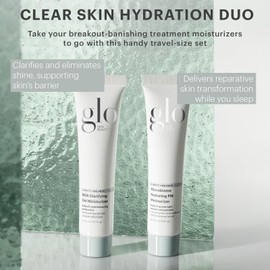 Glo Skin Beauty Clear Skin Hydration Duo Travel Size Skincare Set Includes BHA Clarifying Gel Moisturizer + Microbiome Restoring PM Moisturizer – For Clear Skin On The Go