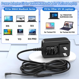 12V Laptop Charger Replacement Compatible with BMAX MaxBook Computer