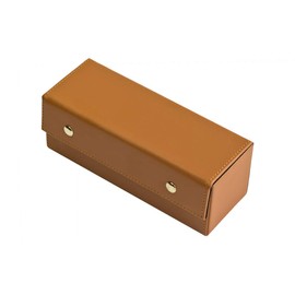 Alex Cramer Domino Set with Caramel Colored Leather Case - Professional Tournament Traveler - No Spinners Domino Set - 28 Indestructible Double Six Dominoes