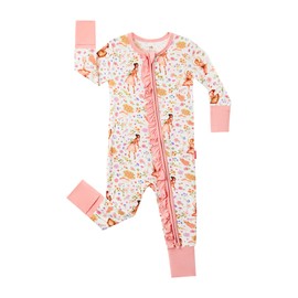 EASWEET - Pijama de viscosa de bambú para bebé, sin pies, con volantes y cierre de 2 vías, Ballet Girl, 3-6 Meses