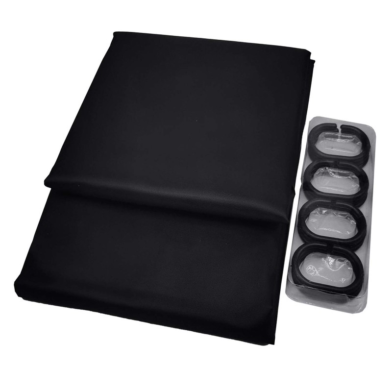 Hibate Black (72x78 Inches) Fabric Shower Curtain Liners Hotel Quality