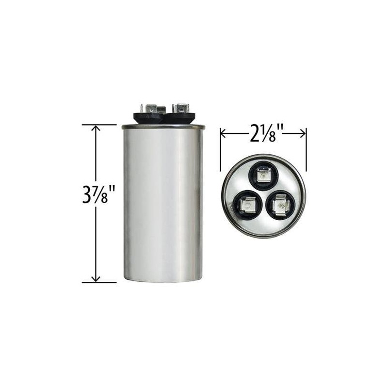 Genteq C3355R Capacitor Dual Run Round 35/5 UF MFD 370V