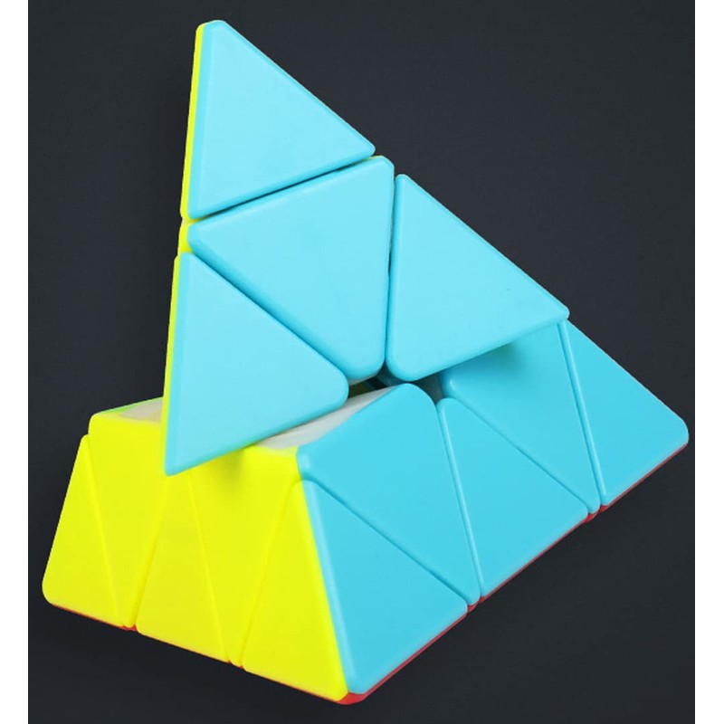 TANCH Pyramid Speed Cube Stickerless Triangle Magic Cube Puzzle Toy