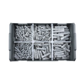 TOX L-Boxx Mini Concrete, 296 Pieces, Individually Adjustable, Stackable, with Expansion Dowel Barracuda in Various Sizes for Fixings in Concrete and Solid Stone, 094900401