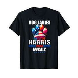Dog Ladies For Harris Walz 2024 T-Shirt