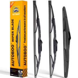 AUTOBOO 15 +15+13 Windshield Wiper Blades Replacement for Jeep Wrangler 2007-2017 -Original Factory Quality (Pack of 3)