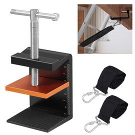 Ladder Stabilizer with Laddder Rack Straps, Ladder Stability Anchor Includes 2-Ft and 3-Ft Strap,Lightweight Aluminum Ladder Leveler, Secure, Stable, Anti-Slip Anchor