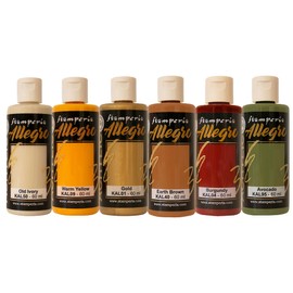 Stamperia Allegro Acrylic Golden Harmony Set of 6 High Quality Acrylic Paints Ideal for Craft and DIY Projects, Opaque Colours for Creative Designs, Craft Paint Set