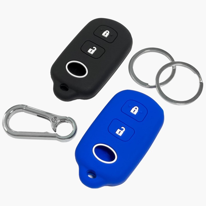 2-pcs Click&Fit Silicone Key Fob Covers for 1998-2008 Toyota Camry