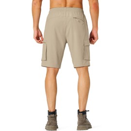 S Spowind Men's Hiking Cargo Shorts Quick Dry Lightweight Summer Travel Shorts with Zipper Pockets for Camping Fishing Golf