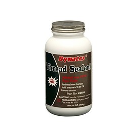 Dynatex 49495 All Purpose Thread Sealant with PTFE, -65 to 300 Degree F, 16 oz Brush Top Bottle, White