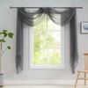 Luvyohmee Grey Scarf Valances for Windows - 144 Inch Sheer