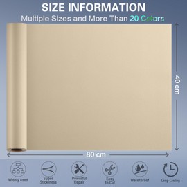 Self Adhesive Leather Repair Patch Kit, 16 in x 63 in Large Vinyl Leather Repair Tape for Furniture, Sofa, Couch, Sofa, Car Seat, Chair Beige