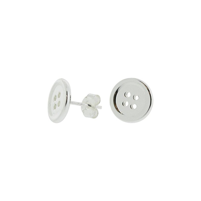 Katy Craig Premium Quality Button Earrings - Sterling Silver