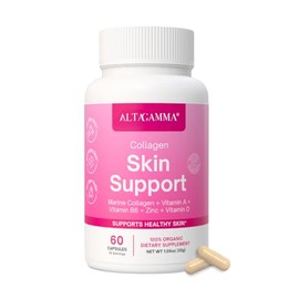 Skin Support Supplement - Apoya la Elasticidad y Firmeza de la Piel - Suplemento para una Piel Joven con Peptidos de Colageno Hidrolizado Puro, Omega 