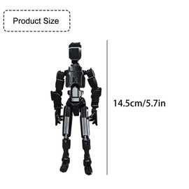 Thyonta 3D Printed Doll Toys 13 Joints Adjustable DIY Dolls Stress Relief Magic Suitable for Children's Party Home Desktop Decorations Gifts（Black）