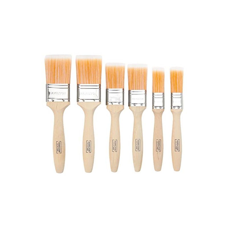 Hamilton for The Trade Flat Tip Paintbrushes Brushes 6 Pack