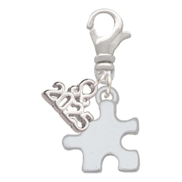 Delight Jewelry Silvertone Puzzle Piece - Silver-tone Clip on Charm