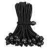 100 PCS Tarp Bungee Balls Ties 8 Inch, Black Bungee