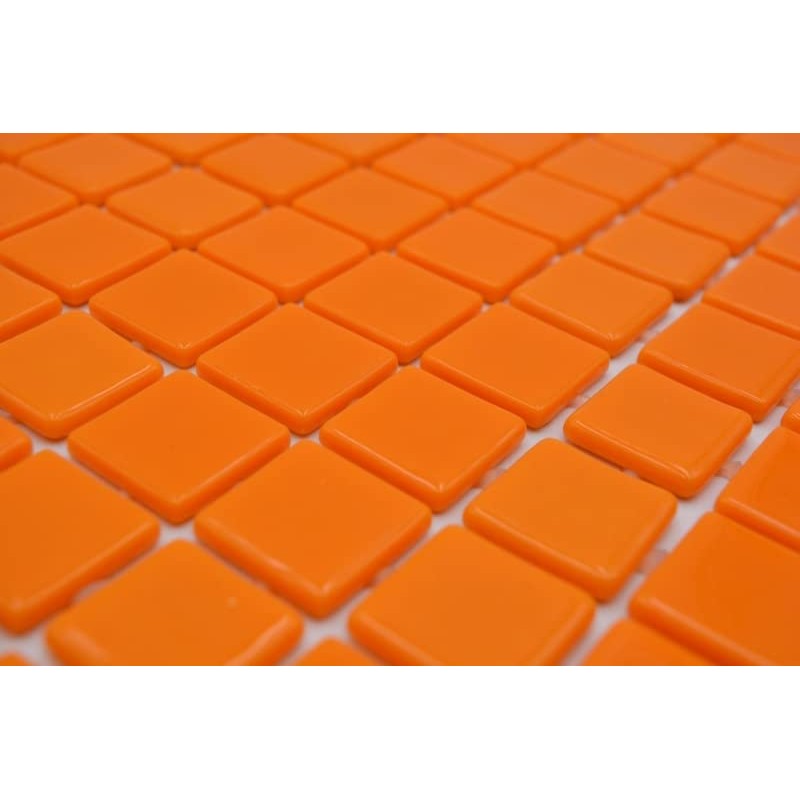 MOS220-P25820 Swimming Pool Mosaic Glass Mosaic Orange Glossy Wall Floor