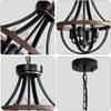 Lanpesting Farmhouse Chandelier, Modern Hanging Pendant Lighting, 4-Light Rustic Ceiling