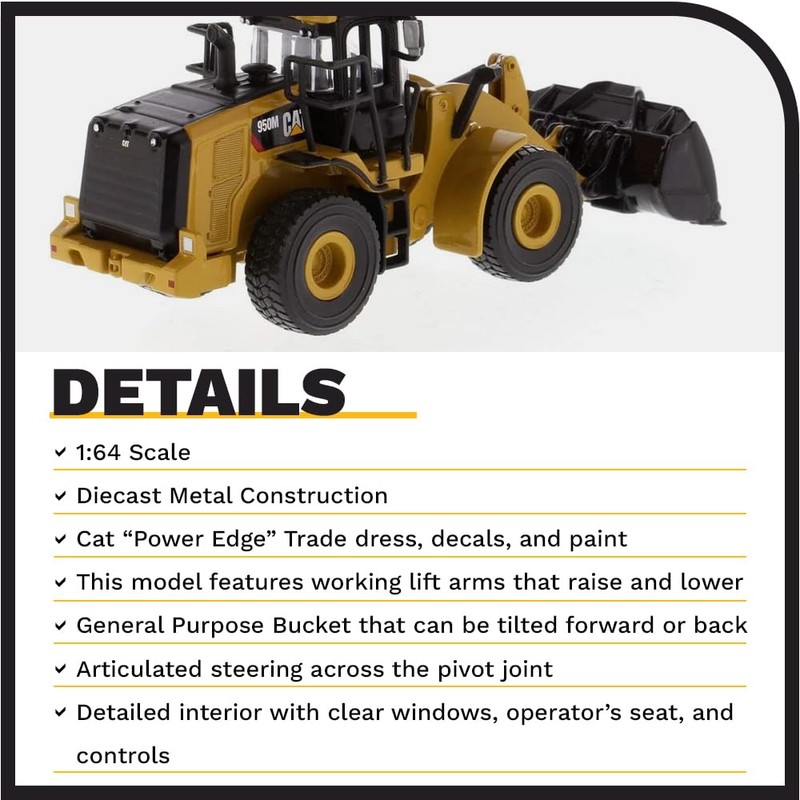 Diecast Masters Cargador de Ruedas Cat 950M 1:64, artículo 85692