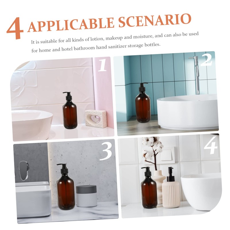 Baluue 2sets Mini Airless Pump Bottle Dispenser Refillable Soap Shampoo