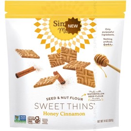 Simple_Mills Seed and Nut Flour Sweet Thins (14 oz.) Honey Cinnamon - Light Crispy Snack, Grain Free, Non GMO, Purposeful Ingredients