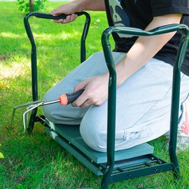 LANNIU Garden Kneeler Seat, Foldable Garden Stool, Heavy Duty Garden Chair for Kneeling and Sitting, Gardening Gifts for Women, Grandparents, Seniors, Mom & Dad