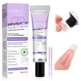 SAVILAND SSPro X Gel Nail Glue: 30-Day Long-Lasting Solid Nail Glue Gel Strong Adhesive Glue 20 g U V Curing Needed Nail Gel Glue for Press On Nails Fake Nails 3D Nail Art DIY Manicure Home Use