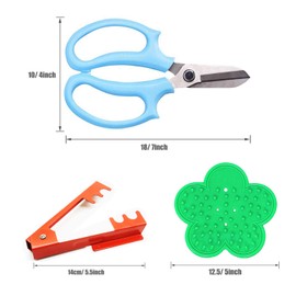 Woohome 11 PCS Garden Pruning Shears Scissors Kit, Rose Stripper Thorn Remover, Tree Pruner Hand Tools, Leaf Stripping Tool, Floral Gloves and Floral Tape for Gardening Flower Arrangement