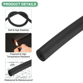 M METERXITY Pipe Insulation Foam Tube, 3mm 3/25" ID 11mm 11/25" OD 1m Length, Soft Flexible Foam Tubing Pipe Insulation for Handle Grip Support/Guitar Stand/Roof Racks [Black]