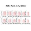 240 Pcs Pink French Tip Short Press on Nails Kit,