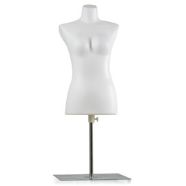 Female Mannequin Torso Dress Form Mannequin Body Adjustable Mannequin Dress Model Half Body Plastic Mannequin Stand（White）