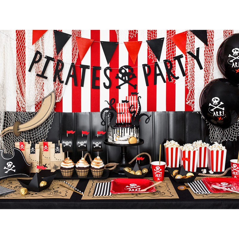 Mellilu Popcorn Bag Pirate Red Stripes 7 x 7 x