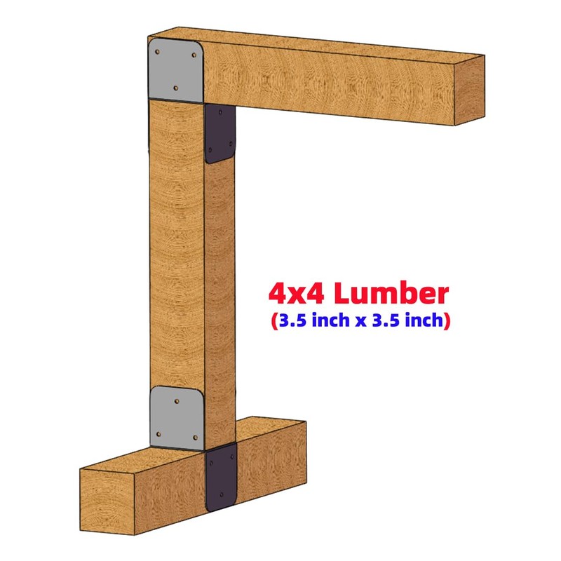 Jouray 4 Pcs Black 4x4 Deck Post Caps & Tie