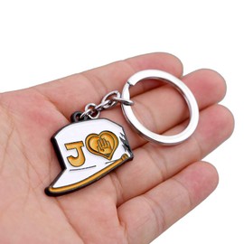 JoJo's Bizarre Adventure Keychain Necklace JOJO Key Chain Jojo Key Accessory Necklace Pendant (A)