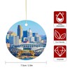 EQEY Cincinnati Ohio Christmas Ornament Porcelain Double-Sided Ceramic Ornament,2.9 Inches