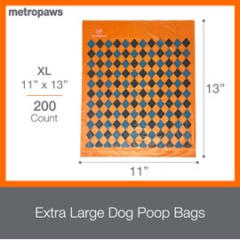 MetroPaws Poopy Packs XL - 200 Extra Large Dog Poop Bags, Leakproof Poop Bags for Dogs, Durable Biodegradable Pet Waste Bags for Easy Cleanup, Ideal for Multi Dog Households [SEAFOAM]