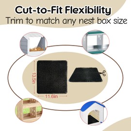 CLUCKHUB Reusable Chicken Coop Nesting Pads | Break-Resistant Nesting Mat for Egg ion | Waterproof & Easy-to-Clean Chicken Nest Liners, Darkgrey 4 Count.