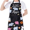 ENSIANTH Cute Hippo Aprons Hippo Cooking Aprons with Pockets Hippo