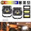 BraveWAY 3inch LED Work Light 3 Modes White/Yellow Headlight Fog