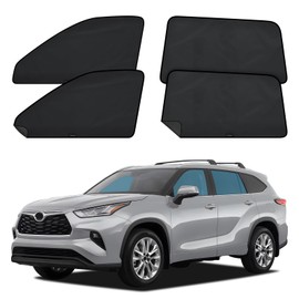 ZATOOTO Car Window Shades for Toyota Highlander 2021-2024, 4 Pcs Magnetic Car Window Covers - 100% Block Light Privacy Curtains, Side Window Sun Shade for Baby Breastfeeding, Sleeping, Camping