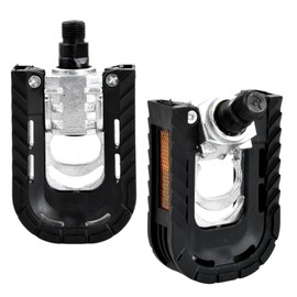 Anseom Bicycle Pedals, Foldable Bike Pedal 9/16 Inch Bearing Platform pedals Mountain Road Bike Flat pedal Non-Slip Aluminum Mountain Bike Pedals with Reflective Strips for BMX, MTB, Road, EBikes